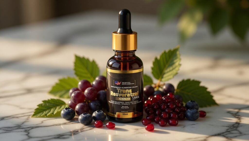 Trans Resveratrol Gold Gota como opção em gotas para beleza antioxidantes e bem-estar